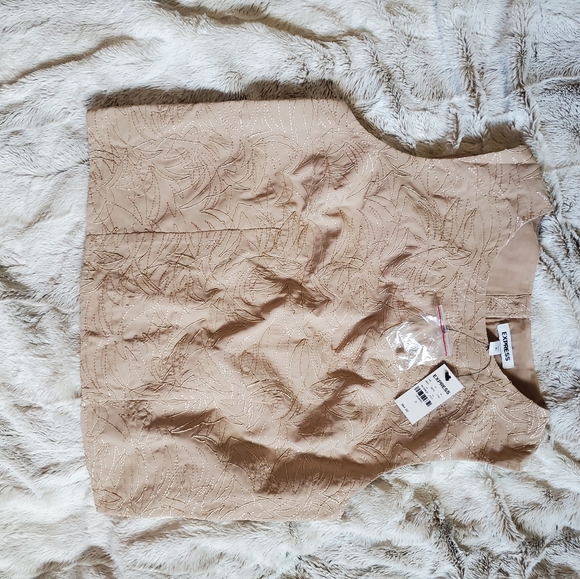 Express sleeveless top- Sz SM - Tan/Cream w/ gold - Picture 5 of 6